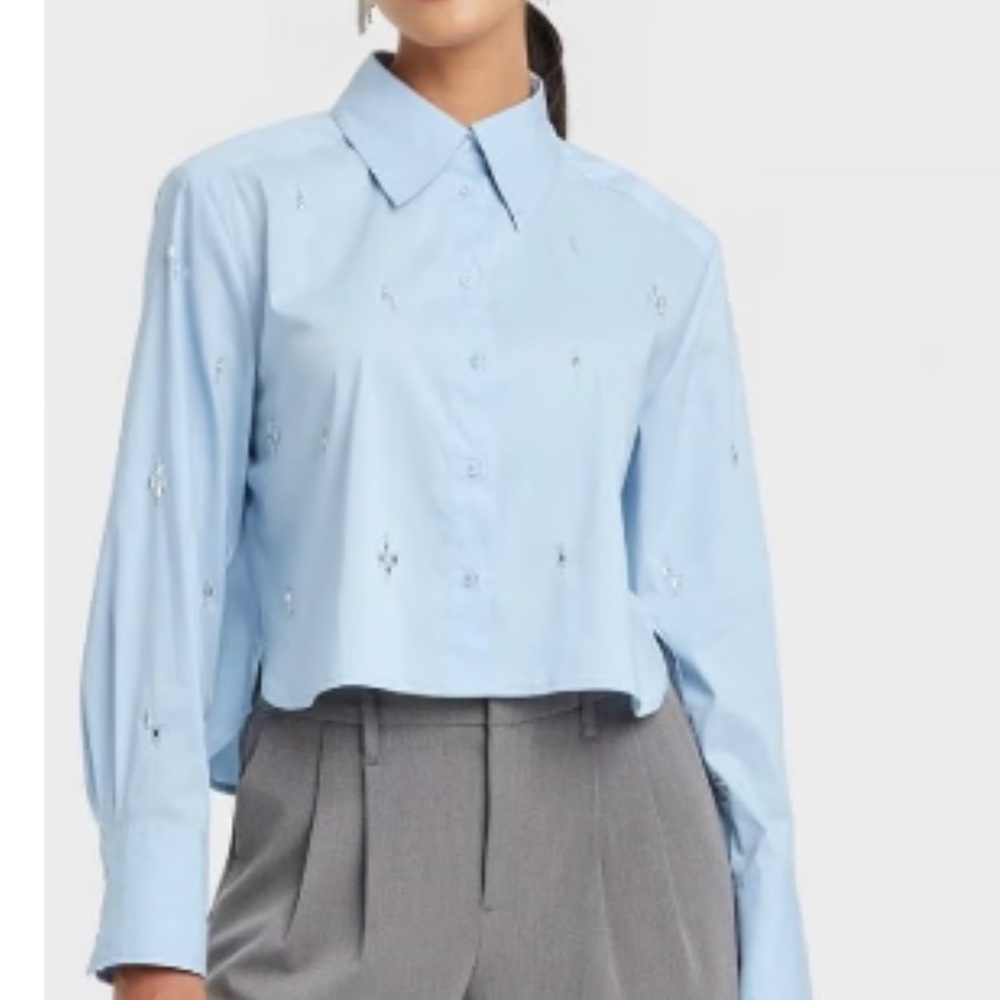 a new day Light Blue Button Down Shirt